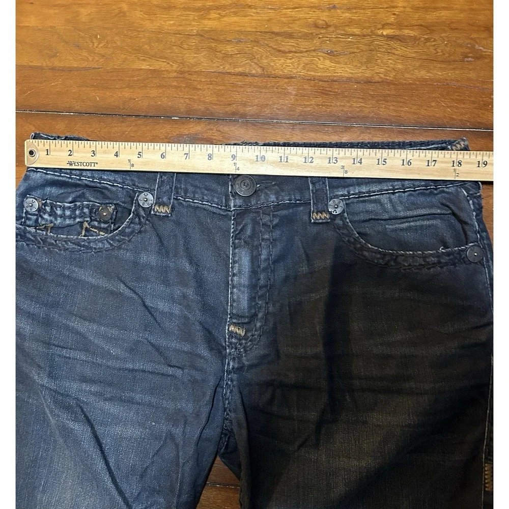 True Religion Rocco Relaxed Skinny Jeans Mens 36x33 Dark Wash Blue Denim